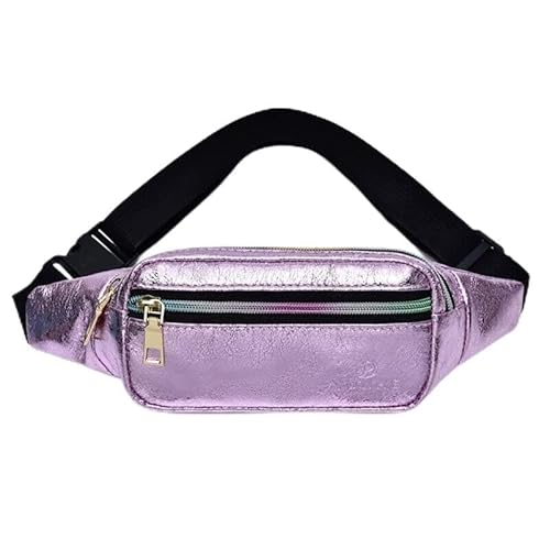 AQQWWER Armrucksack Holographic Retro PU Fanny Pack Girls Bum Waist Bag Shiny Pink Women`s Belt Bag New Hip Belly Bag Travel Pocket (Color : Pink) von AQQWWER