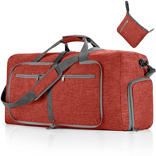 AQQWWER Damen Sporttasche Faltbare Sporttasche für Herren, große Kapazität, Fitness-Team, Training, Handtasche, große Damen-Yoga-Aufbewahrungstasche mit Schuhfach (Color : Red) von AQQWWER