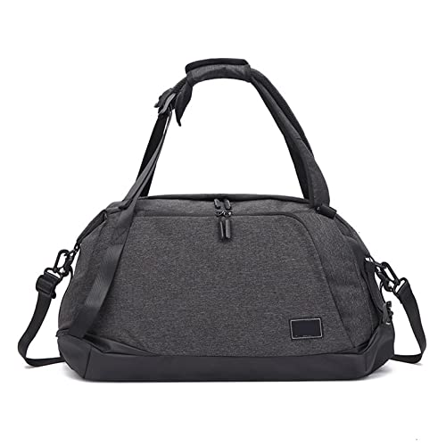 AQQWWER Damen Sporttasche Faltbare Sporttasche mit großer Kapazität, Yoga-Fitnesstasche, weibliche Reise, Männer, Handtasche, Outdoor-Sporttraining, Rucksack mit Schuhbeutel (Color : Black) von AQQWWER