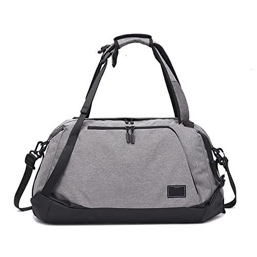 AQQWWER Damen Sporttasche Faltbare Sporttasche mit großer Kapazität, Yoga-Fitnesstasche, weibliche Reise, Männer, Handtasche, Outdoor-Sporttraining, Rucksack mit Schuhbeutel (Color : Grijs) von AQQWWER