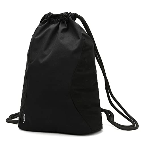 AQQWWER Damen Sporttasche Fitness Yoga Tasche mit Schuhtasche Sport Kordelzug Rucksack Gym Training Aufbewahrung Nylon Handtasche für Männer Frauen (Color : Black) von AQQWWER