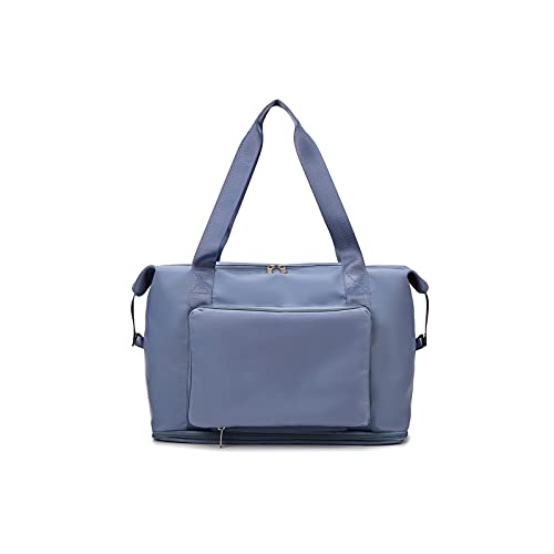 AQQWWER Damen Sporttasche Fitnessstasche wasserdichte Reisetasche Yoga Bag Multifunktionale Faltbare Erweiterung Lagerung Outdoor Bag Trockene und nasse Trennung (Color : Blue) von AQQWWER