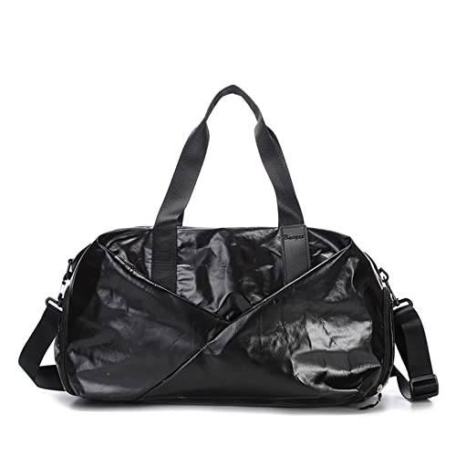 AQQWWER Damen Sporttasche Frauen Sport Umhängetaschen für große Männer Reise Gym Sac Yoga Gepäck weibliche wasserdichte große Turnschuhe Schwimmtraining Handtasche (Color : Black) von AQQWWER