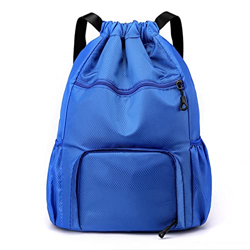 AQQWWER Damen Sporttasche Frauen Sporttaschen für Männer Fitness große Kordelzug Gepäck Reise große Schuh Schultertasche wasserdicht weibliche Rucksack Gym Yoga (Color : Blue, Size : S) von AQQWWER