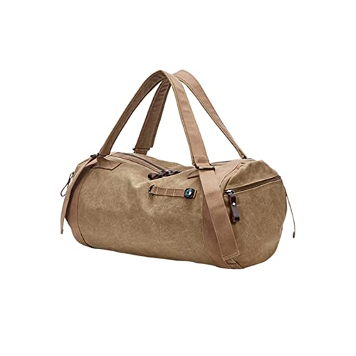 AQQWWER Damen Sporttasche Große Kapazität Reisetasche Mann Bergsteigen Rucksack Männliches Gepäck wasserdichte Leinwand Eimer Umhängetaschen Männer Rucksäcke (Color : Khaki) von AQQWWER