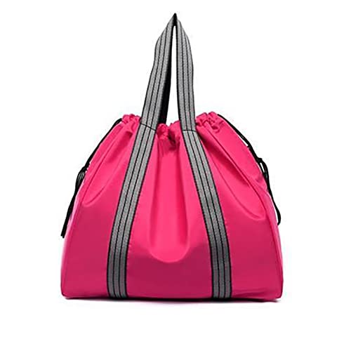 AQQWWER Damen Sporttasche Große Kapazität Sport Handtasche Männer Frauen Sporttasche Multifunktions Reiserucksack wasserdichte Outdoor Fitness Yogamatte Training Duffle (Color : Rose Red) von AQQWWER