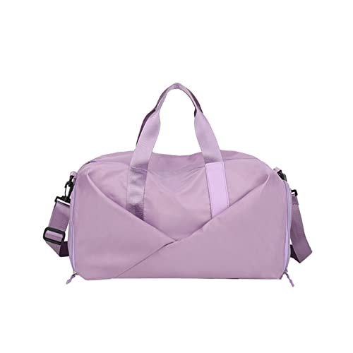 AQQWWER Damen Sporttasche Gym Reisetasche Damen Nylon wasserdichte Yoga Fitness Sporttaschen mit Schuhfach Trainingshandtasche mit großer Kapazität XA193L (Color : Purple) von AQQWWER