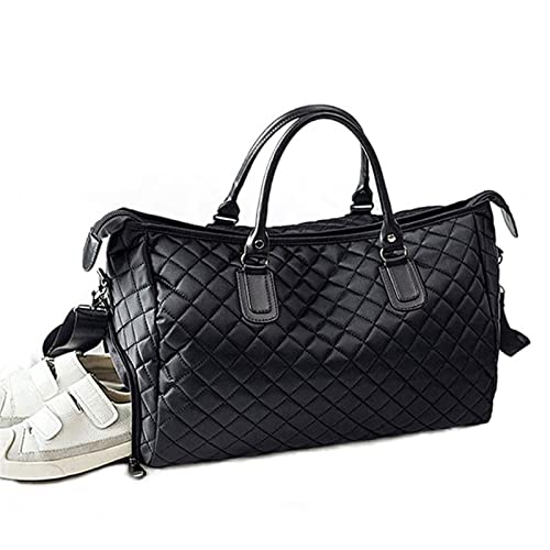 AQQWWER Damen Sporttasche Gym Schuhtaschen Sporttasche für Damen Fitness Über die Schulter Reisegepäcktasche Handtaschen Herren Nylon Schwarz von AQQWWER