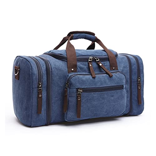 AQQWWER Damen Sporttasche Herren Handtasche Große Kapazität Gepäck Reise Seesäcke Segeltuch Reisetaschen Wochenend Umhängetaschen Multifunktions Outdoor Seesack (Color : Blue) von AQQWWER