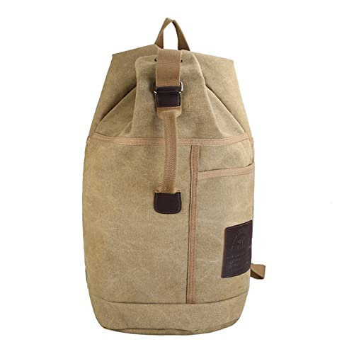 AQQWWER Damen Sporttasche Herrentasche Outdoor Sports Duffle Bag Rucksack Tactical Canvas Rucksack Schultasche (Color : Khaki, Size : 30 L) von AQQWWER