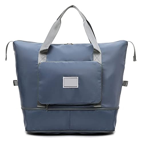 AQQWWER Damen Sporttasche Hot Folding Reisetaschen für Frauen wasserdichte Tote Reisegepäck Taschen Große Kapazität Multifunktionale Reise Duffle Bags Handtasche (Color : Blue) von AQQWWER