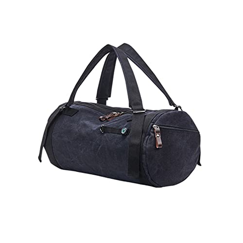 AQQWWER Damen Sporttasche Männer Rucksäcke Große Kapazität Reisetasche Mann Bergsteigen Rucksack Männliche wasserdichte Leinwand Eimer Umhängetaschen (Color : Black) von AQQWWER