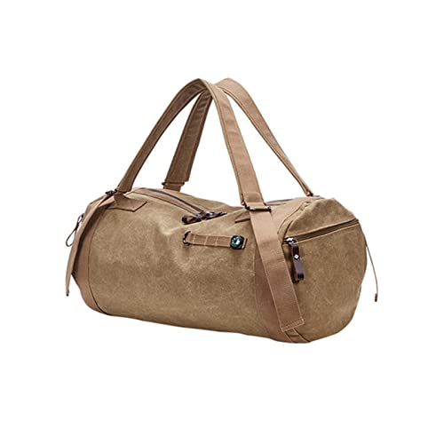 AQQWWER Damen Sporttasche Männer Rucksäcke Große Kapazität Reisetasche Mann Bergsteigen Rucksack Männliche wasserdichte Leinwand Eimer Umhängetaschen (Color : Khaki) von AQQWWER