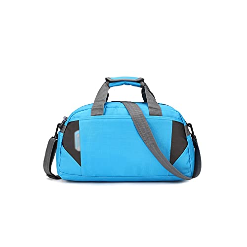 AQQWWER Damen Sporttasche Mode Männer Frauen Training Gym Bag Nylon Ultralight Reise Sporttaschen Für Fitness Yoga Handtasche Kurzurlaub Gepäck Handtasche (Color : Blue, Size : L) von AQQWWER