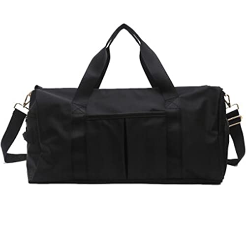 AQQWWER Damen Sporttasche Outdoor Sporttaschen wasserdichte Nylontasche Sport Männer Frauen Training Fitness Reise Handtasche Yoga Sporttasche mit Schuhfach (Color : Black Color) von AQQWWER