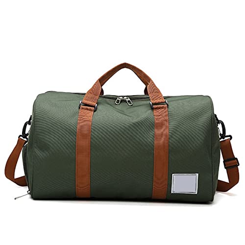 AQQWWER Damen Sporttasche Reisetasche Short Tour Weekender Sports Gym Duffel Bag Wasserabweisend Koffer Gepäck Umhängetasche mit Schuhfach (Color : Army Green) von AQQWWER