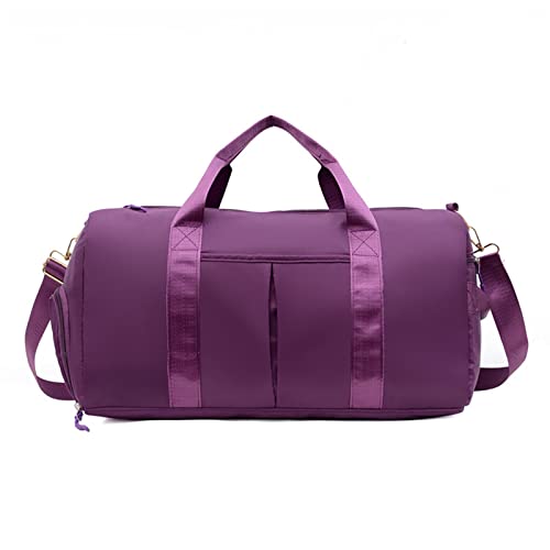 AQQWWER Damen Sporttasche Reisetaschen für Frauen, große Kapazität, Männer, Sporttasche, wasserdicht, Weekend Sac Voyage, Umhängetasche, trocken und nass (Color : Plum) von AQQWWER