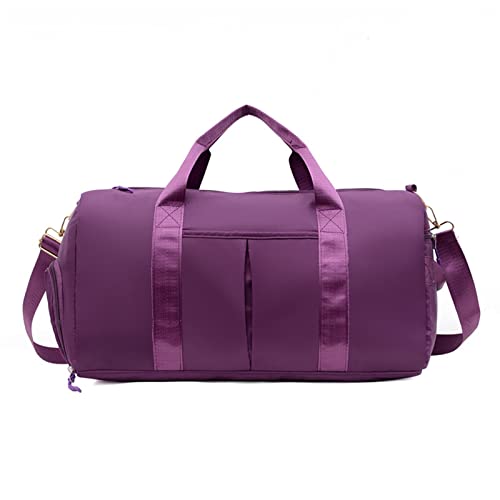 AQQWWER Damen Sporttasche Sport-Sporttaschen im Freien wasserdichtes Nylon Männer Frauen Training Fitness Reise Handtasche Yogamatte Sporttasche mit Schuhfach (Color : Purple) von AQQWWER