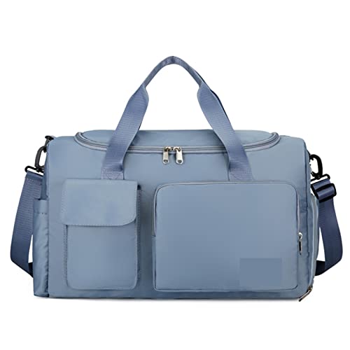 AQQWWER Damen Sporttasche Sporttasche Reise Sport Seesack Große Kapazität Tragbare wasserdichte Gepäck Handtasche Fitness Organisation Handtasche (Color : Blue) von AQQWWER