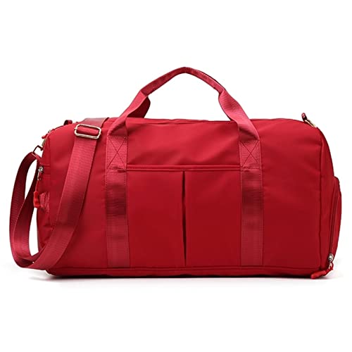 AQQWWER Damen Sporttasche Sporttasche für Frauen mit Schuhfach, strapazierfähige, leichte Yoga-große Handtasche (Color : Red) von AQQWWER