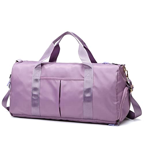 AQQWWER Damen Sporttasche Sporttaschen Wasserdichtes Nylon Outdoor Sport Training Fitness Reisen Yoga Ultraleichte Tasche Männer Frauen Handtasche mit Schuhfach (Color : Purple) von AQQWWER