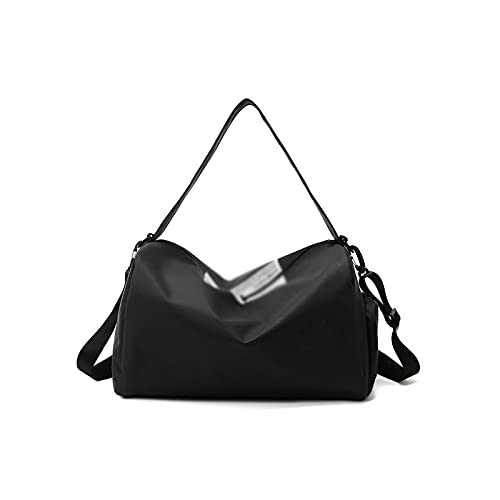 AQQWWER Damen Sporttasche Sporttaschen für Turnhalle Frauen Männer Gym Fitness Bag wasserdichte Zylinder Eine Schulter Outdoor Sporttasche Schwimmen Reise Paket Handtasche (Color : Black) von AQQWWER