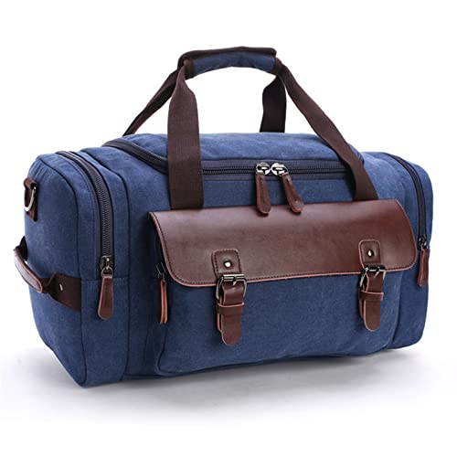 AQQWWER Damen Sporttasche Tasche schwarz Wandertaschen Segeltuch Handgepäck für Männer Frauen Reise Duffle Bag Outdoor große Kapazität (Color : Blue) von AQQWWER