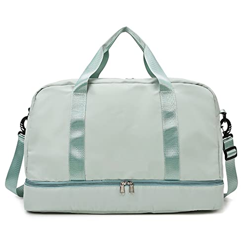 AQQWWER Damen Sporttasche Trocken- und Nasstrennung Reisetasche Damen Seesack Handtaschen Damen Fitness Sporttasche Gepäck Organizer Yogatasche Wochenendtasche (Color : Green) von AQQWWER