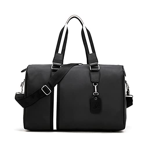 AQQWWER Damen Sporttasche Unisex-Nylon-Damen-Reisetaschen, große Handtasche, Fitness-Wochenendtasche, Damen-Multifunktions-Duffle-Tasche für Männer (Color : Black) von AQQWWER