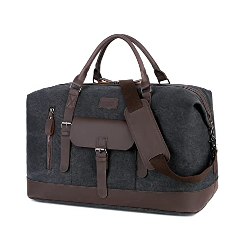 AQQWWER Damen Sporttasche Vintage Casual Männer Reisetaschen Männlich Outdoor Große Kapazität Tasche Leinwand Handtaschen Duffle Bag Weekender Bag Travel Man (Color : Black) von AQQWWER