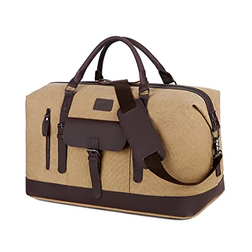 AQQWWER Damen Sporttasche Vintage Casual Männer Reisetaschen Männlich Outdoor Große Kapazität Tasche Leinwand Handtaschen Duffle Bag Weekender Bag Travel Man (Color : Khaki) von AQQWWER