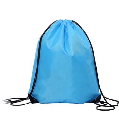 AQQWWER Damen Sporttasche Wasserdichter Sport-Sportbeutel mit Kordelzug, Sport, Fitness, Reisen, Outdoor-Rucksack, Einkaufstaschen, Schwimmen, Basketball, Yoga-Taschen (Color : Blue) von AQQWWER