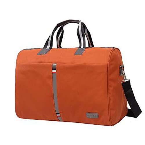 AQQWWER Damen Sporttasche wasserdichte Männer Reisetasche Faltbare tragbare Umhängetaschen Frauen Reisegepäcktasche Große Kapazität Reisetasche (Color : Orange) von AQQWWER