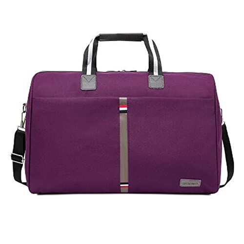 AQQWWER Damen Sporttasche wasserdichte Männer Reisetasche Faltbare tragbare Umhängetaschen Frauen Reisegepäcktasche Große Kapazität Reisetasche (Color : Purple) von AQQWWER