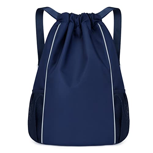 AQQWWER Damen Sporttasche wasserdichte Sporttasche 2020 Frauen Sporttasche Kordelzug Outdoor Reise Männer Rucksack Für Schwimmen Fitness Training Softback (Color : Navy) von AQQWWER