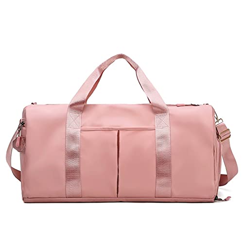 AQQWWER Damen Sporttasche wasserdichte Yoga-Sporttasche Große Reiseschulter Damenhandtaschen Fitnessstudio Fitnesstraining Taschen mit hoher Kapazität und Schuhfach (Color : Pink) von AQQWWER