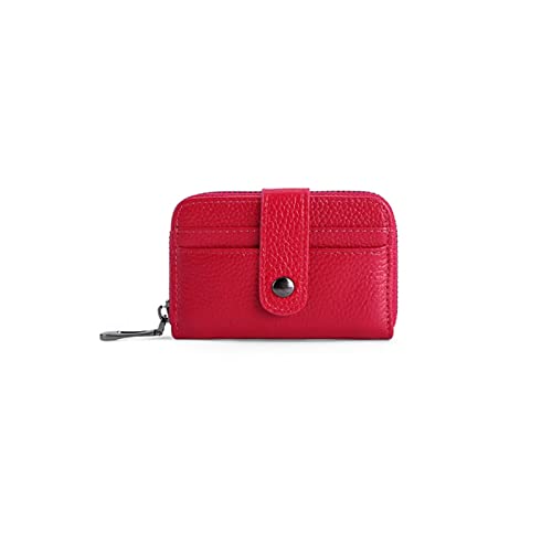 AQQWWER Geldbörsen für Damen Beiläufige Frauen Brieftasche Weibliche Geldbörse Kurze Brieftaschen Münze Geldbörse Frauen Button Geldbörse Zipper Karten Geldbörse (Color : Red) von AQQWWER