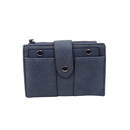 AQQWWER Geldbörsen für Damen Damen Brieftasche Kleine Damen Einfache Retro- Damen Feste Weibliche Brieftasche (Color : Blue) von AQQWWER