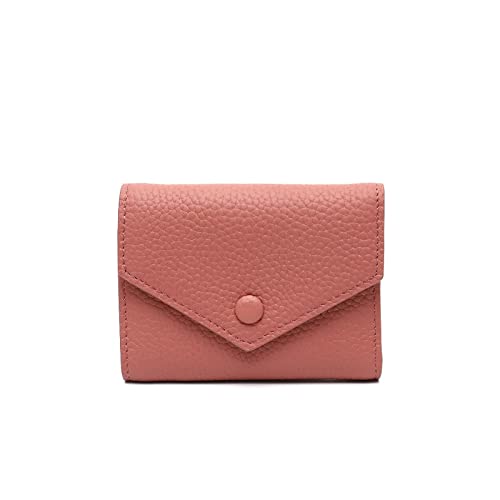 AQQWWER Geldbörsen für Damen Echtes Leder Brieftasche für Frauen Functionelle Multi Card Münze Bargeld Anti-Diebstahl Geldbörsen für Damen Rindsmittel (Color : Pink) von AQQWWER