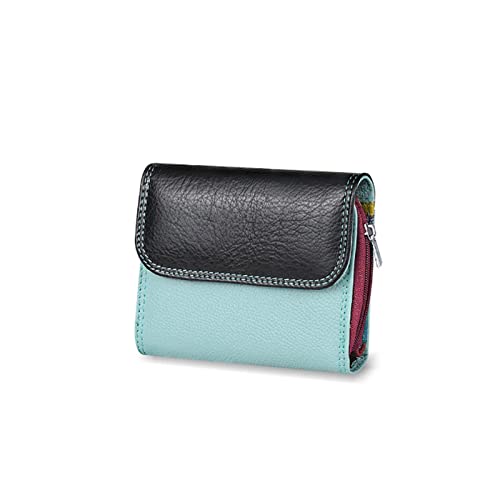 AQQWWER Geldbörsen für Damen Echtes Leder Frauen Geldbörsen Geldbörsen für Geld Tasche Kartenhalter Münzbeutel Weibliche Kleine rote Brieftaschen Dame Geldbörse (Color : Blue) von AQQWWER