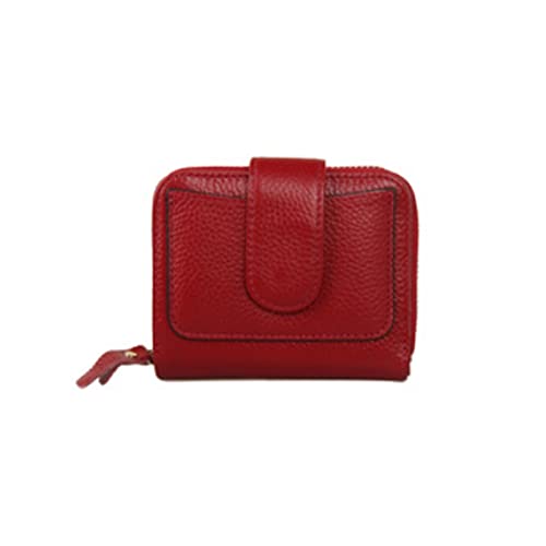 AQQWWER Geldbörsen für Damen Frauen Brieftaschen Reißverschluss und HASP Kuhleder draußen Pu. Leder innen weiblicher Geldbörse Große Kapazität (Color : Red) von AQQWWER