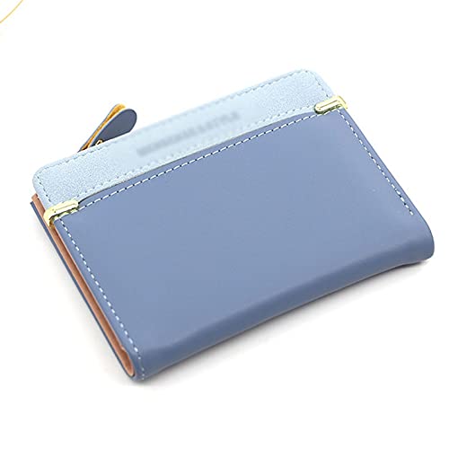 AQQWWER Geldbörsen für Damen Frauen Geldbörse Kurzfrauen Münze Geldbörse Brieftaschen für Frauenkartenhalter Kleine Damen Brieftasche (Color : Blue) von AQQWWER