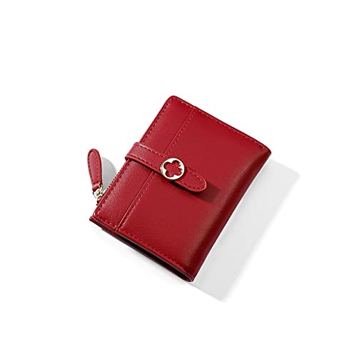 AQQWWER Geldbörsen für Damen Frauen Geldbörsen Designer Kartenhalter Multifunktions-Münzbörse Haspe-Reißverschluss Kupplungen Geldbörsen-Damenbranche (Color : Red) von AQQWWER