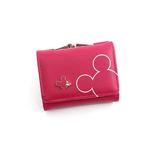 AQQWWER Geldbörsen für Damen Frauen Geldbörsen Leder Weibliche Geldbörse Mini Haspe Solide Multi-Cards Halter Mode Münze Kurze Brieftaschen Slim Kleine Brieftasche HASP (Color : Red) von AQQWWER