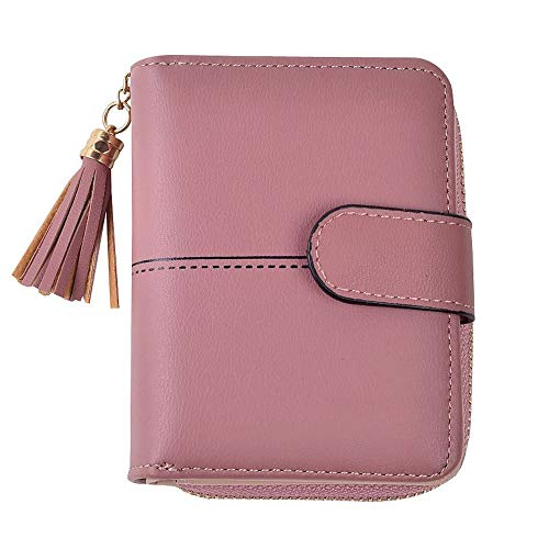 AQQWWER Geldbörsen für Damen Frauen-Mappen-Mädchen kurzes Reißverschluss Hasp Geldbörse Quaste Frau Clutch Geldbeutel-Karten-Halter-Mappen Billfold Burse Taschen Taschen von AQQWWER