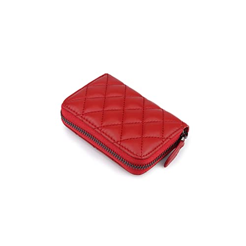 AQQWWER Geldbörsen für Damen Frauen Münze Geldbörse Schaf Haut Damen Karten Brieftasche Mode Weiche Art Reißverschluss Geldbörse Für Frau (Color : Red) von AQQWWER