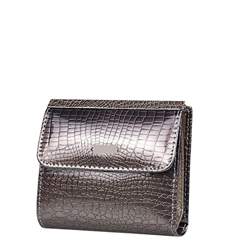 AQQWWER Geldbörsen für Damen Genuine Leather Women Wallet Mini Wallets Women Short Clutch Luxury Female Purse Card Holder Lady Coin Purses (Color : Grijs) von AQQWWER