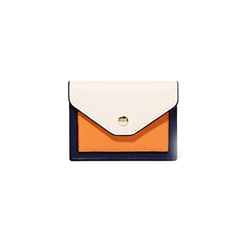 AQQWWER Geldbörsen für Damen Kurze Damen-Münzbörse Pu. Ledernähte Schnalle Multifunktionskarte Paket Mini Brieftasche (Color : Orange) von AQQWWER