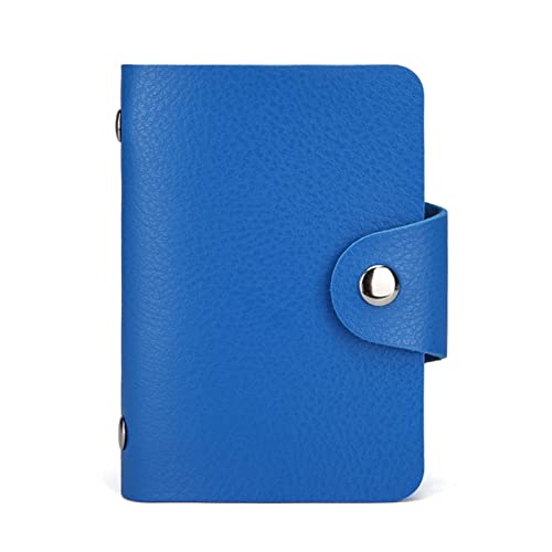 AQQWWER Geldbörsen für Damen Leather 24 Slots Bits Business Card Bag Card Case Men Women ID Holders Bank Credit Card Organizer Bags Passport Card Wallet (Color : Blue) von AQQWWER