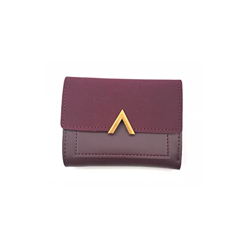 AQQWWER Geldbörsen für Damen Mattes Leder kleine Frauen Brieftasche Weibliche Münze Geldbörse Damen Thin Geld Geldbörse Frauen Kreditkarteninhaber (Color : Red) von AQQWWER